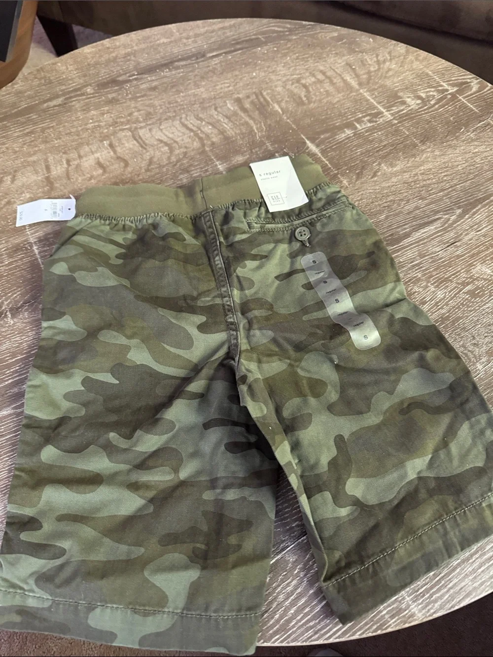GAP Kids Camo Drawstring Shorts in Olive